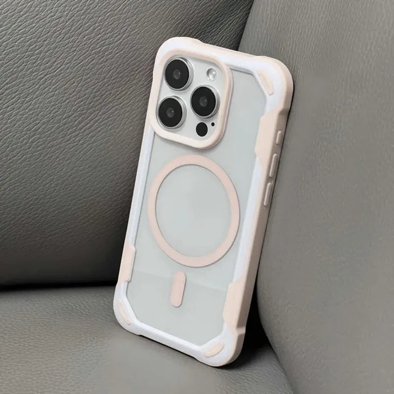 Case iPhone Minimalista com Proteção de borracha e carregamento MagSafe