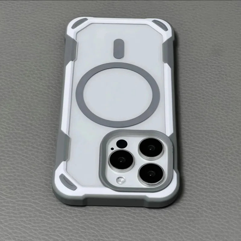 Case iPhone Minimalista com Proteção de borracha e carregamento MagSafe