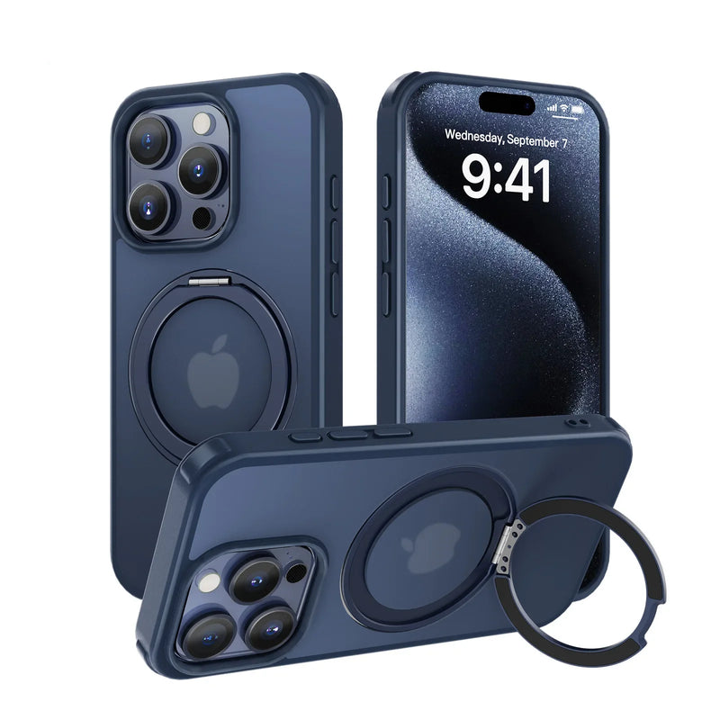 Case iphone com Suporte giratório magnético