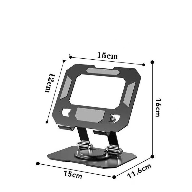 Suporte Alumínio de Mesa Base Rotatória Ajustável 360º Para Smartphones e Tablets