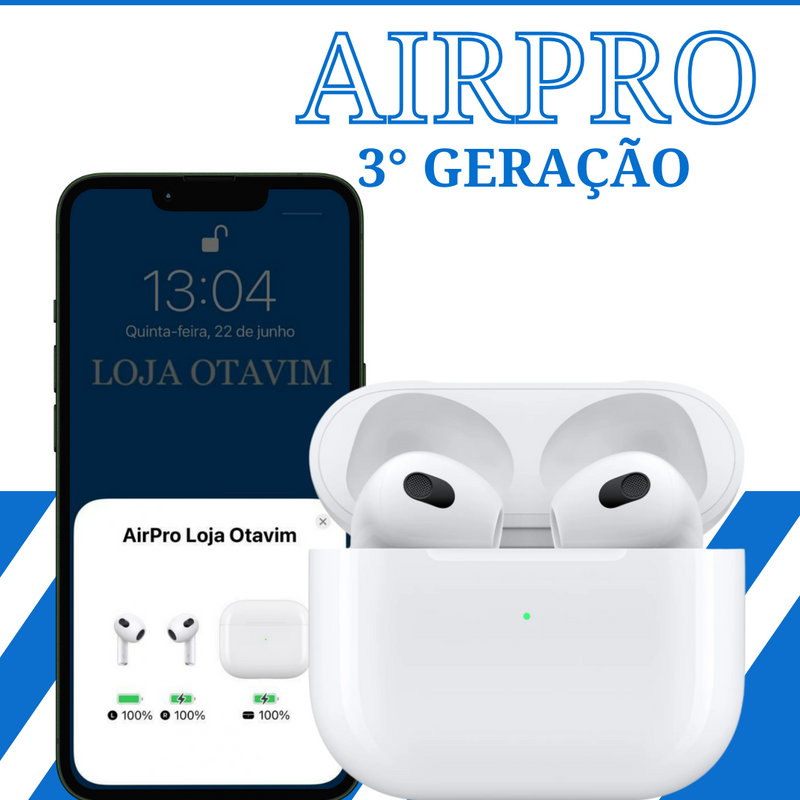 Fone AirPro 3ª Geração Atualizado