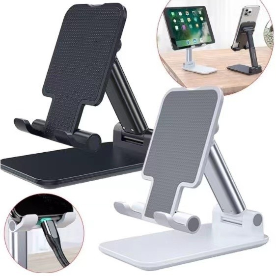 Suporte Alumínio de Mesa Base Rotatória Ajustável 360º Para Smartphones e Tablets