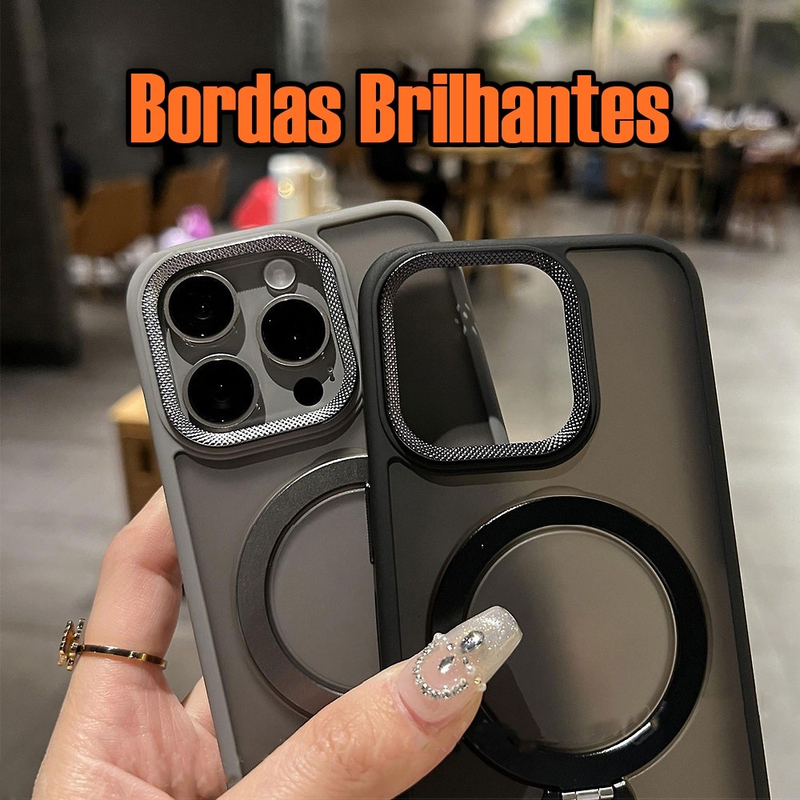 Capa Capinha P/ iPhone 11 ao 16 Pro Max Com Suporte 360° Magsafe